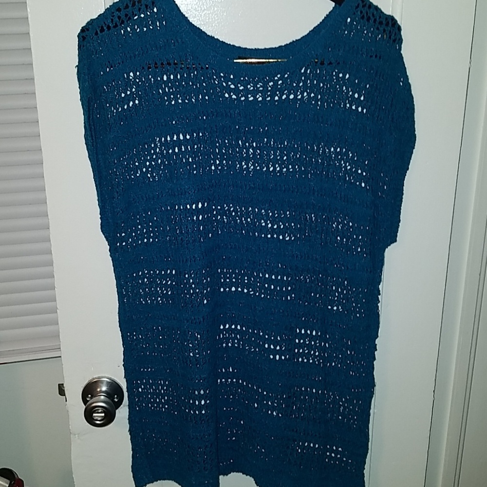 Teal Crochet Sweater